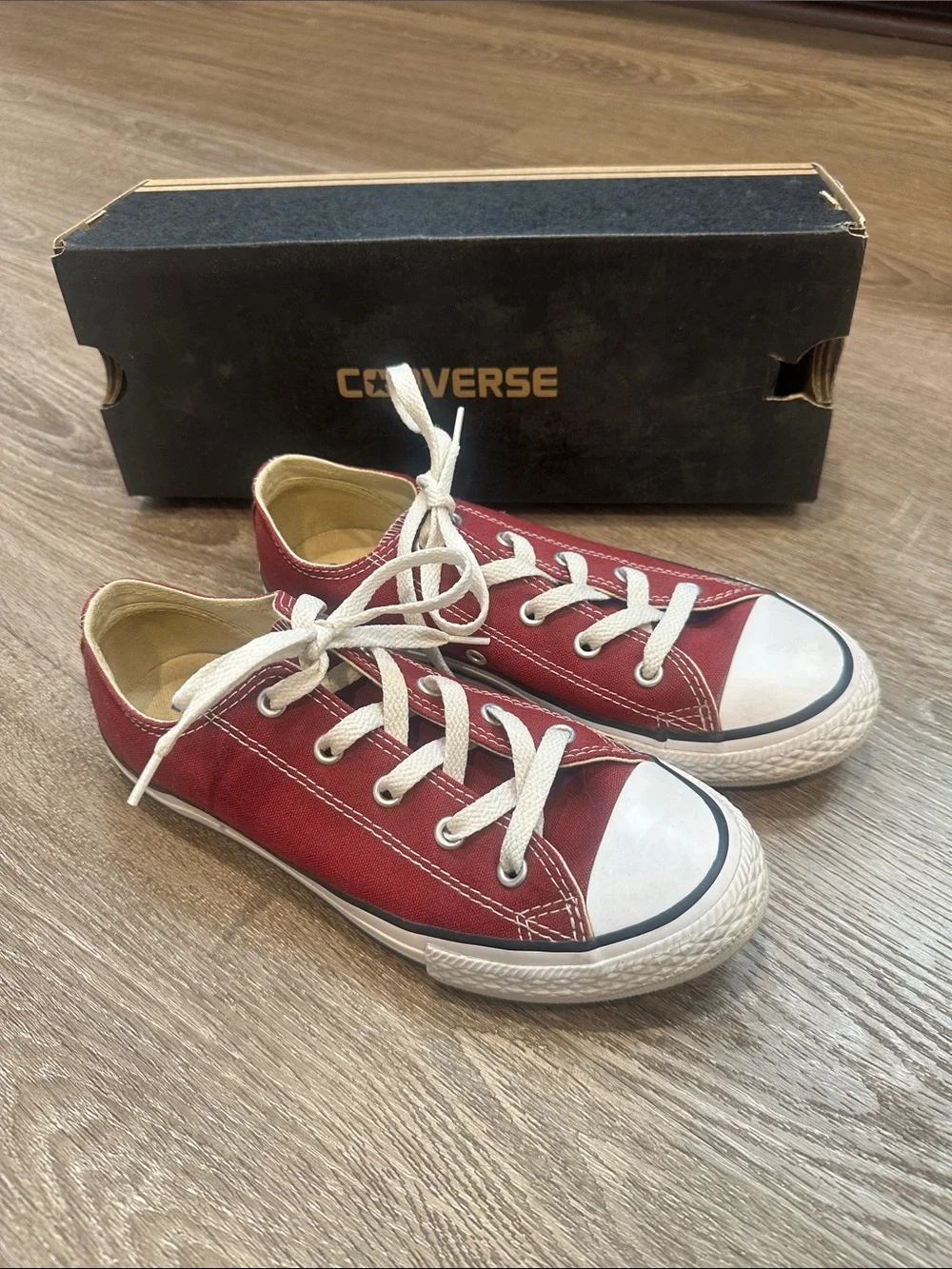 Converse Kids Red Low Top Canvas Sneakers